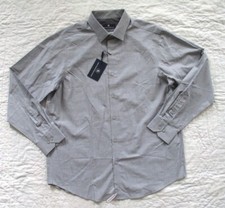 HART SCHAFFNER MARX Men's Long Sleeve Button Up Shirt GREY Size Large L NWT