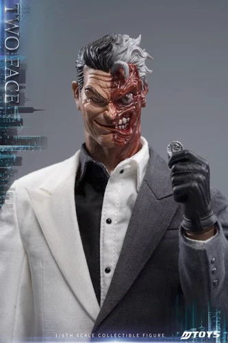 New MTOYS MS013 1/6 Batman Two Face Action Figure Model Double Heads in stock - Imagen 6 de 13