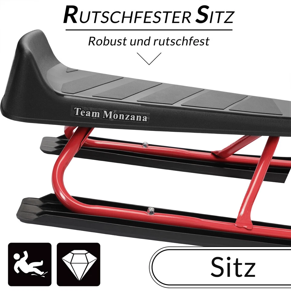 monzana® Schlitten Bob Lenkschlitten Lenkbob Kinderschlitten Rodel Ski Farbwahl - Bild 2 von 4