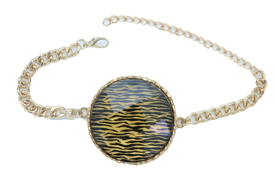 Mujer Oro Metal Cadena Bota Pulsera Zapato Cebra Dije Motociclista Motocicleta Accesorio Foto 2 de 4