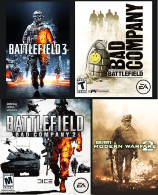 PS3 Military Pack - Battlefield BC + BC2 + BF3 + Call of Duty Modern Warfare 2