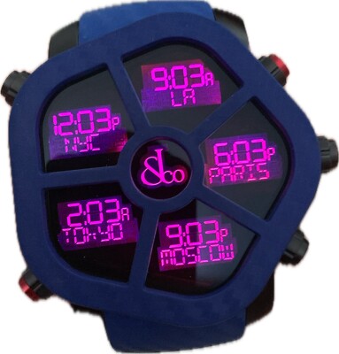 Jacob & Co Ghost 5 Time Zone 47mm Black/ Blue Watch B+P 300.100.1