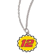 Ryan Blaney 2018 Wincraft #12 Round Checkered Necklace FREE SHIP!
