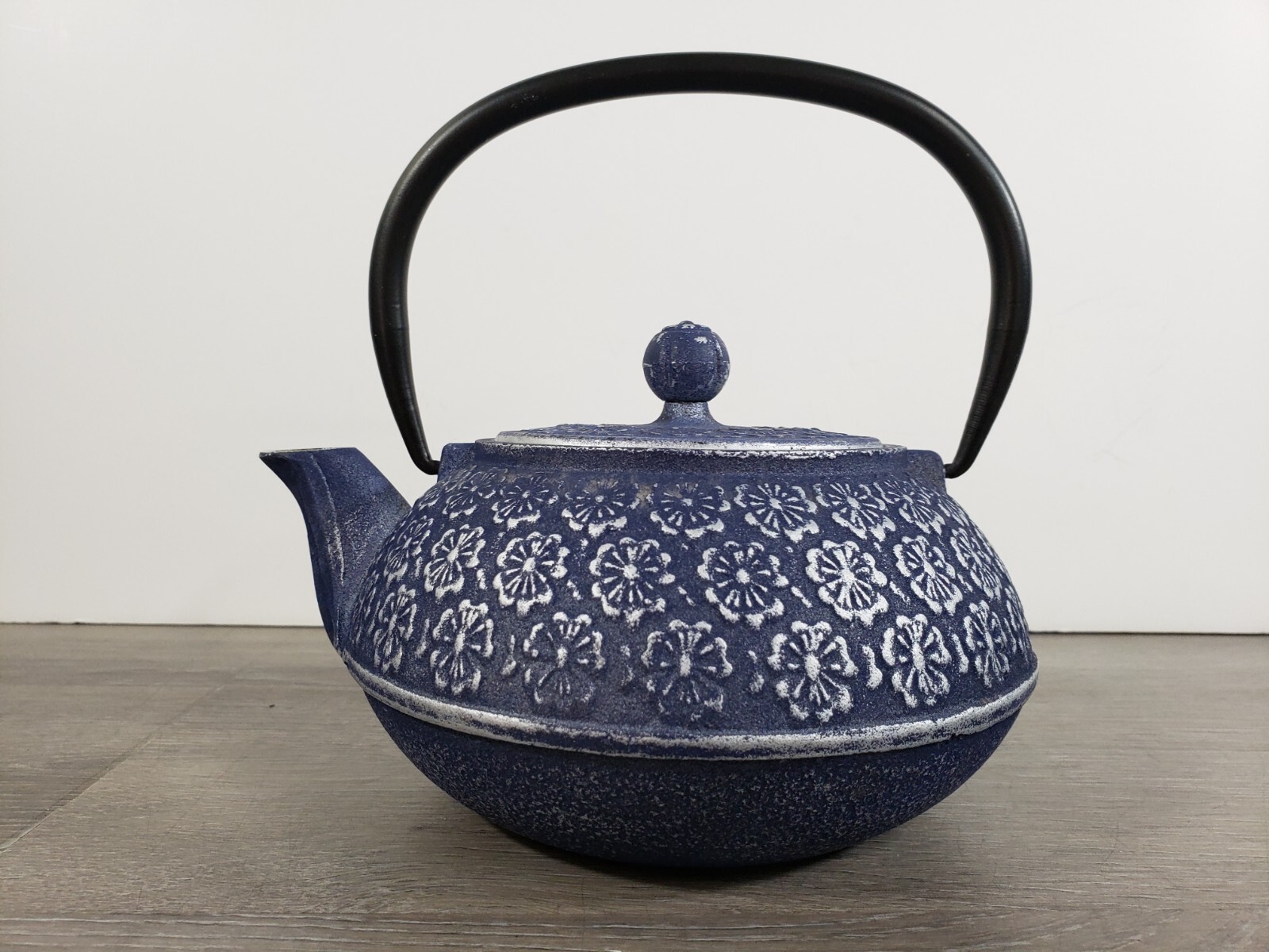 Teavana Cast Iron Tea Pot Floral BLUE NO INFUSER eBay