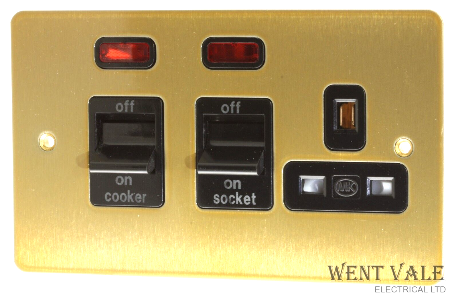 MK Edge - K14361 SAG B - 45a Double Pole Cooker Control + 13A Socket + Neon's
