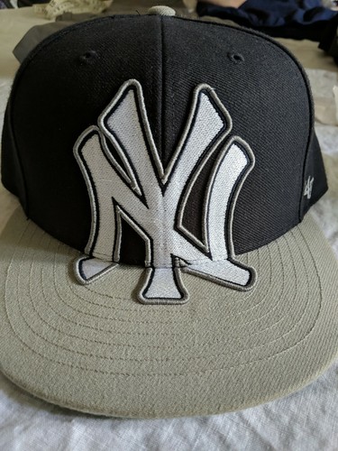 Navy Snapback Hat Blue Grey Brim | eBay