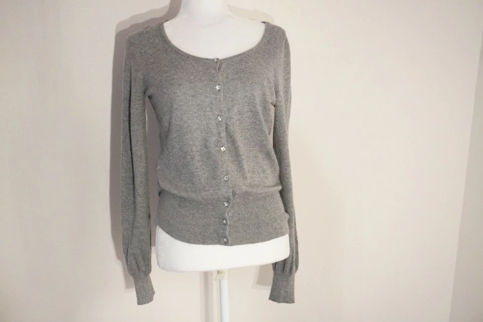 Cárdigan/suéter para mujer MARKS & SPENCER gris mezcla de cachemir estrás, Reino Unido 10/M Foto 4 de 4