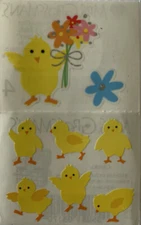 YELLOW CHICKS & SPRING CHICK Sticker Set (7pc)Mrs.Grossman's •Easter•Bouquet￼