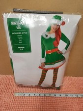 Amscan "North Pole Gal" Christmas Costume Adult Sz M 6-8 Christmas Cosplay NEW