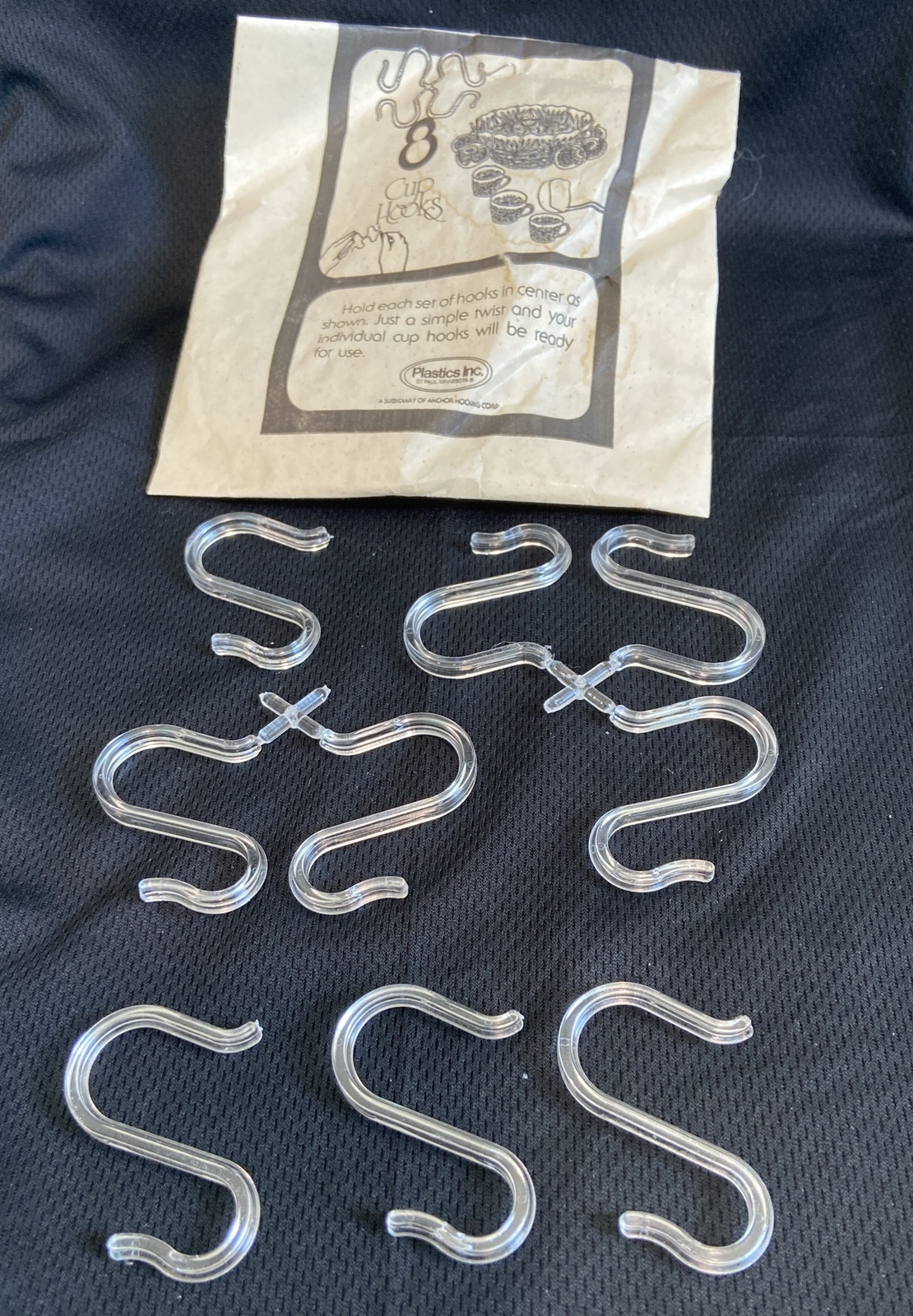 Vintage Lot Of 9 Anchor Hocking Plastic Punch Bowl Cup HOOKS Made In