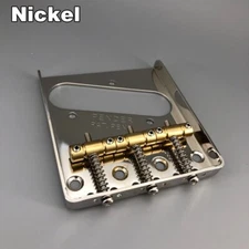 Nickel Fender Vintage Style Telecaster guitar Bridge Brass Saddles Through Body