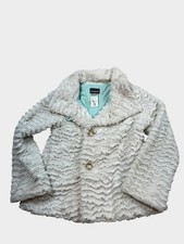 White Cream Patagonia Fuzzy Button Jacket Girls Youth Size L Large 12