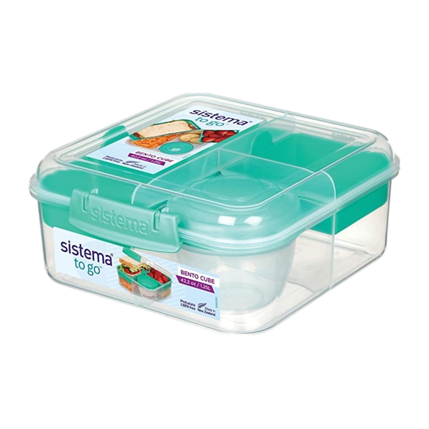 Sistema Bento Cube Lunch Box Yoghurt Fruit Pot BPA Free Food Container 1.25L
