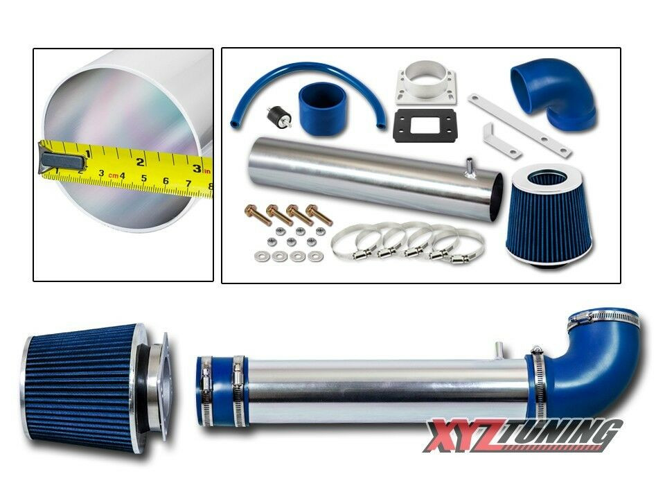 JDM BLUE 88-95 Pickup 4Runner 2.4L Short Ram Air Intake Induction Kit +Filter 3"