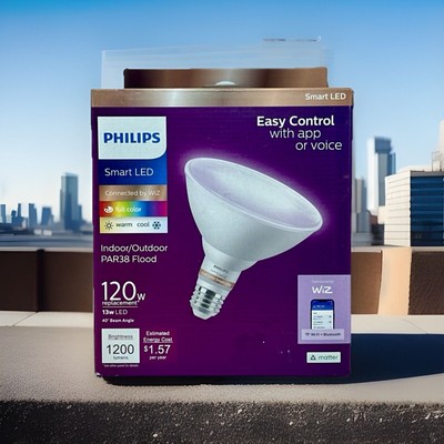 New Philips Smart WiFi LED Flood Light Indoor/Outdoor Full Color 120w App/Voice 