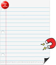 Dry Erase Giant Sized Magnetic Notebook Paper, Handwriting Lined Paper for Class
