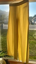 Zara Women  s Medium Trousers Wide Leg Side Zip With Elastic Waist Butter Yellow