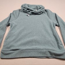 L.L. Bean Sweatshirt Pullover Fleece Cowl Neck Teal Blue Green Womens Medium