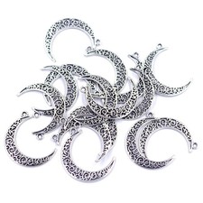 Hollow Crescent Moon Charm Pendants 40x29mm Breloque Crafts Jewelry Accessories