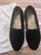 Birdies - The Starling - Black Velvet Slip-On Loafers for Women - Size 10.5
