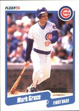 Mark Grace 1990 Fleer #32 Chicago Cubs FREE SHIPPING AutographDen