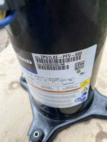 COPELAND SCROLL COMPRESSOR model  ZP51LXE - PFV - 800 year 2025 220v single ph