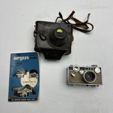 Argus C3 35MM Film Camera ,case And Book Untested