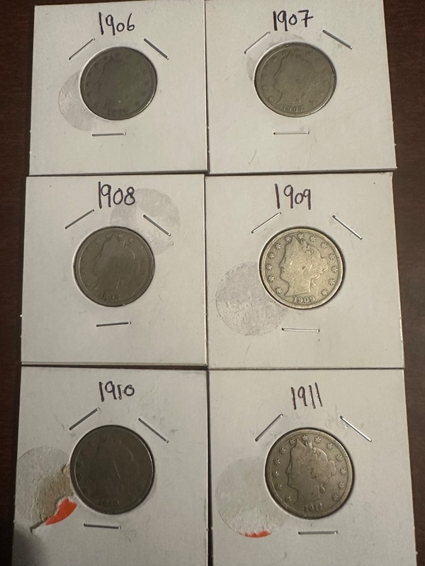 1906-11 Liberty "V" Nickels