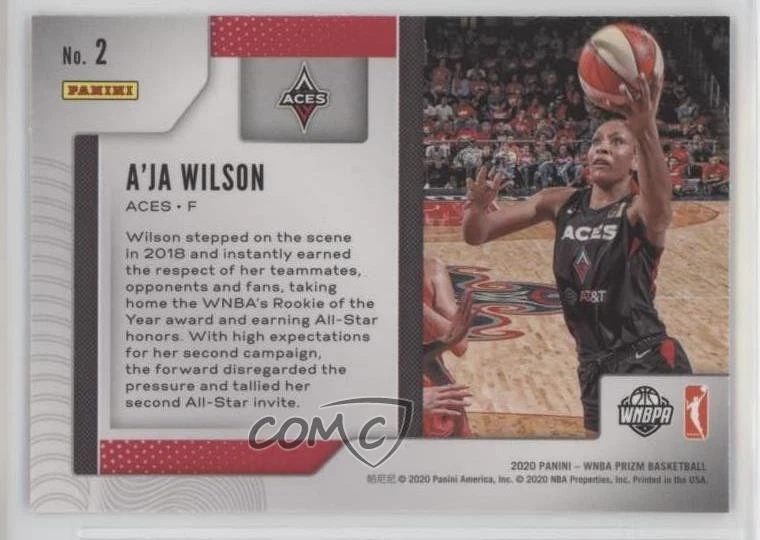 2020 Panini Prizm WNBA Widescreen A'ja Wilson #2 - Image 2 of 2
