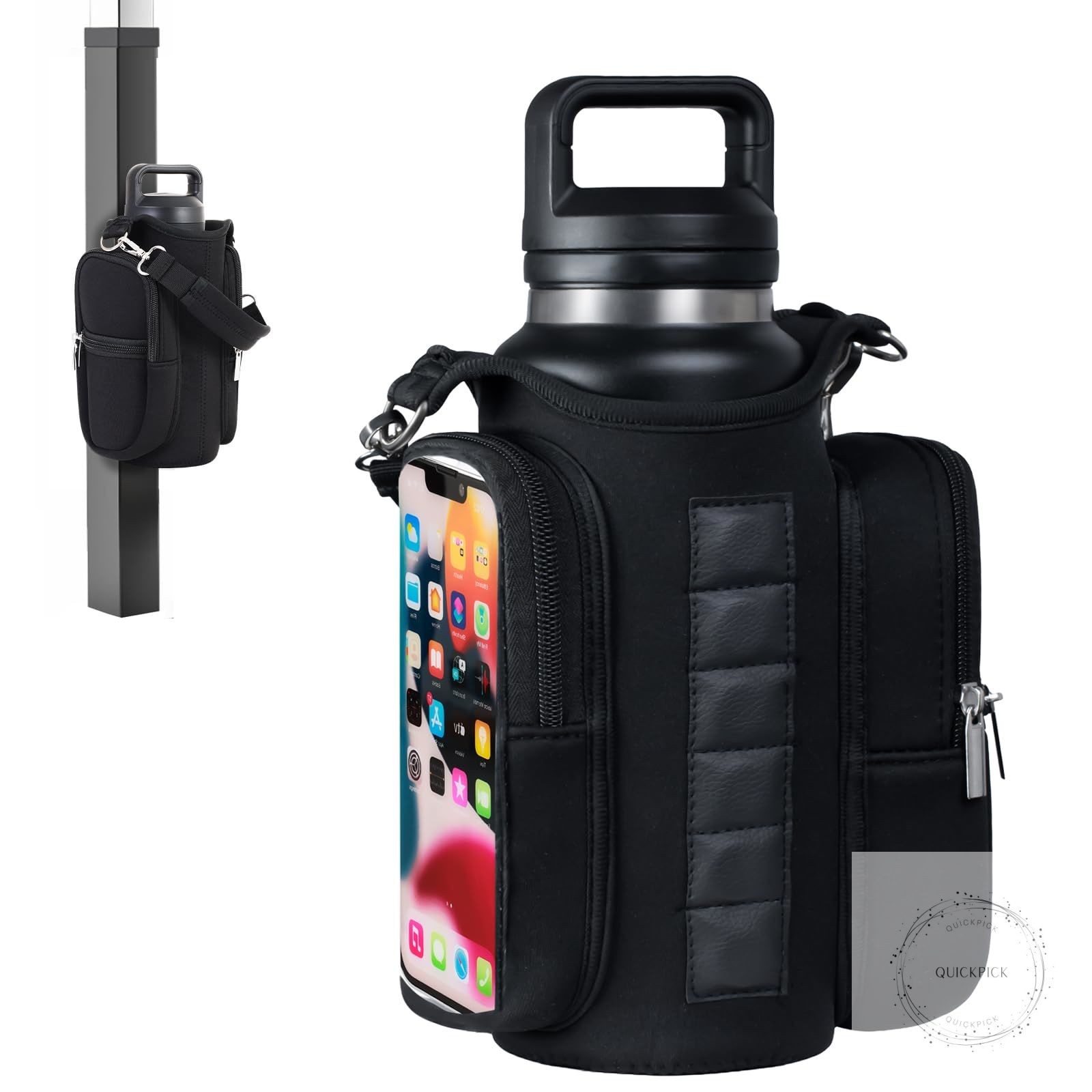 Magnetic Gym Bag for Men & Women - Water Bottle Holder, Cros