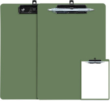Clipboard with Pen Holder, 2 Pack Plastic Clipboard with Low Profile Metal Clip,