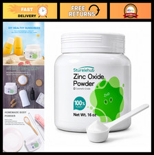 100 Pure Zinc Oxide Powder 16oz - Non-Nano, Uncoated, Cosmetic Grade for DIY Su