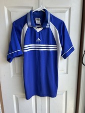 Vintage 90s Men’s Adidas Made in USA Blue Soccer Jersey Shirt Blank Size Small