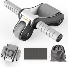 Portable Ab Roller Wheel W/ Knee Pad  Storage Bag Foldable Design Quiet Wheels