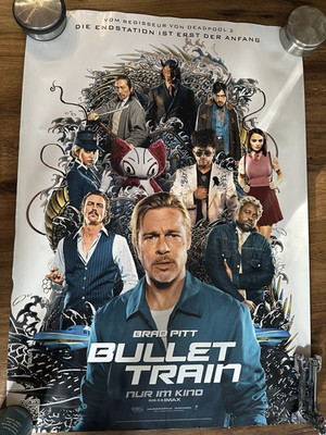Original Kinoplakat Din A1 - Bullet Train mit Brad Pitt - Filmplakat Kinoposter