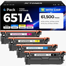 JCTONER 651A High Yield Toner 4-Pack CE340A-CE343A for HP M775