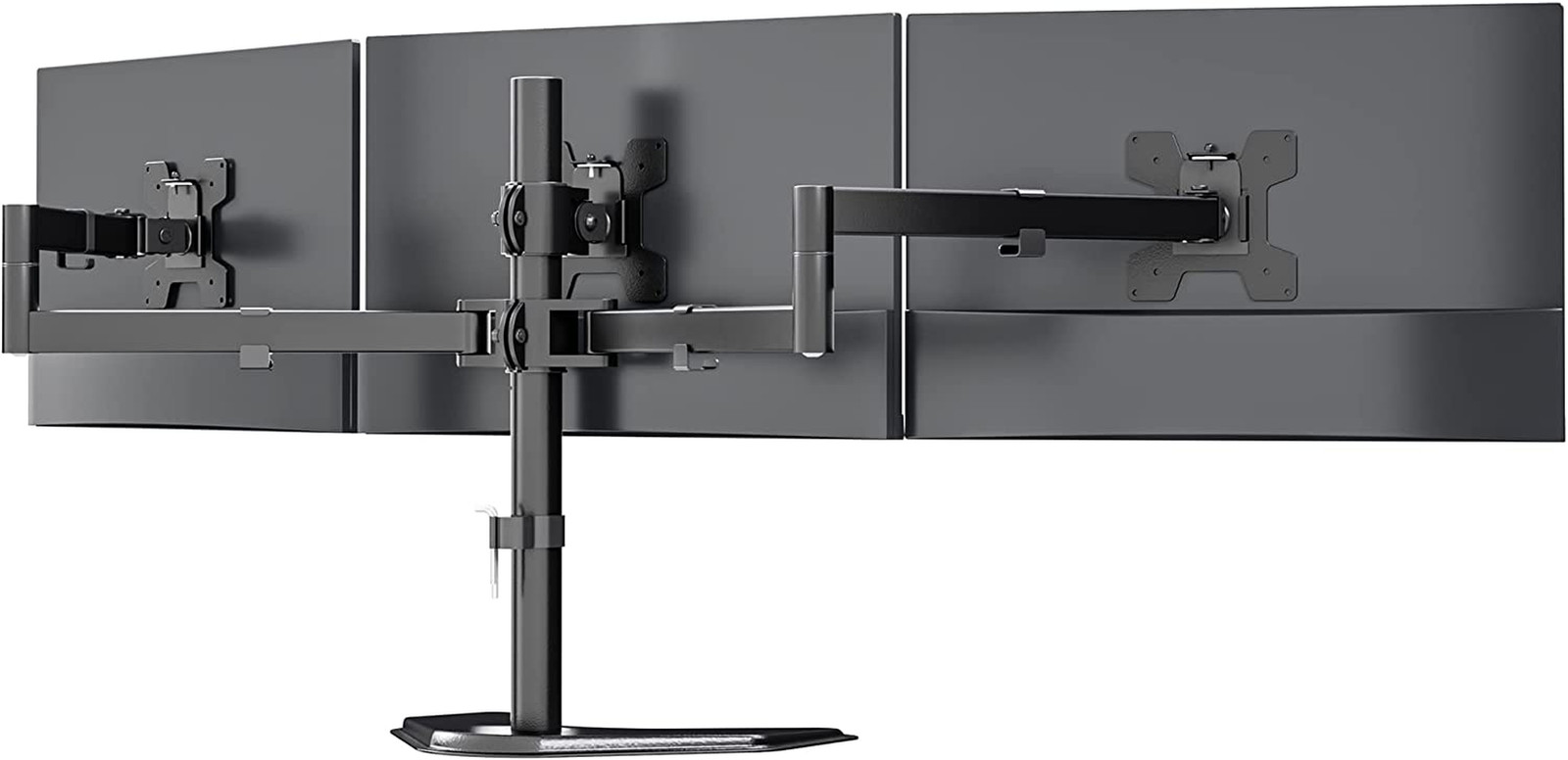 , Free Standing Three Lcd Monitor Fully Adjustable Desk