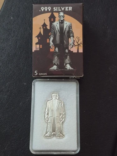 5 gram  .999 Fine Silver Frankenstein's Monster Pan Silver Company Sealed/NIB