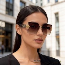 Louis Vuitton Rimless Women's Square Casual Oversize Sunglasses