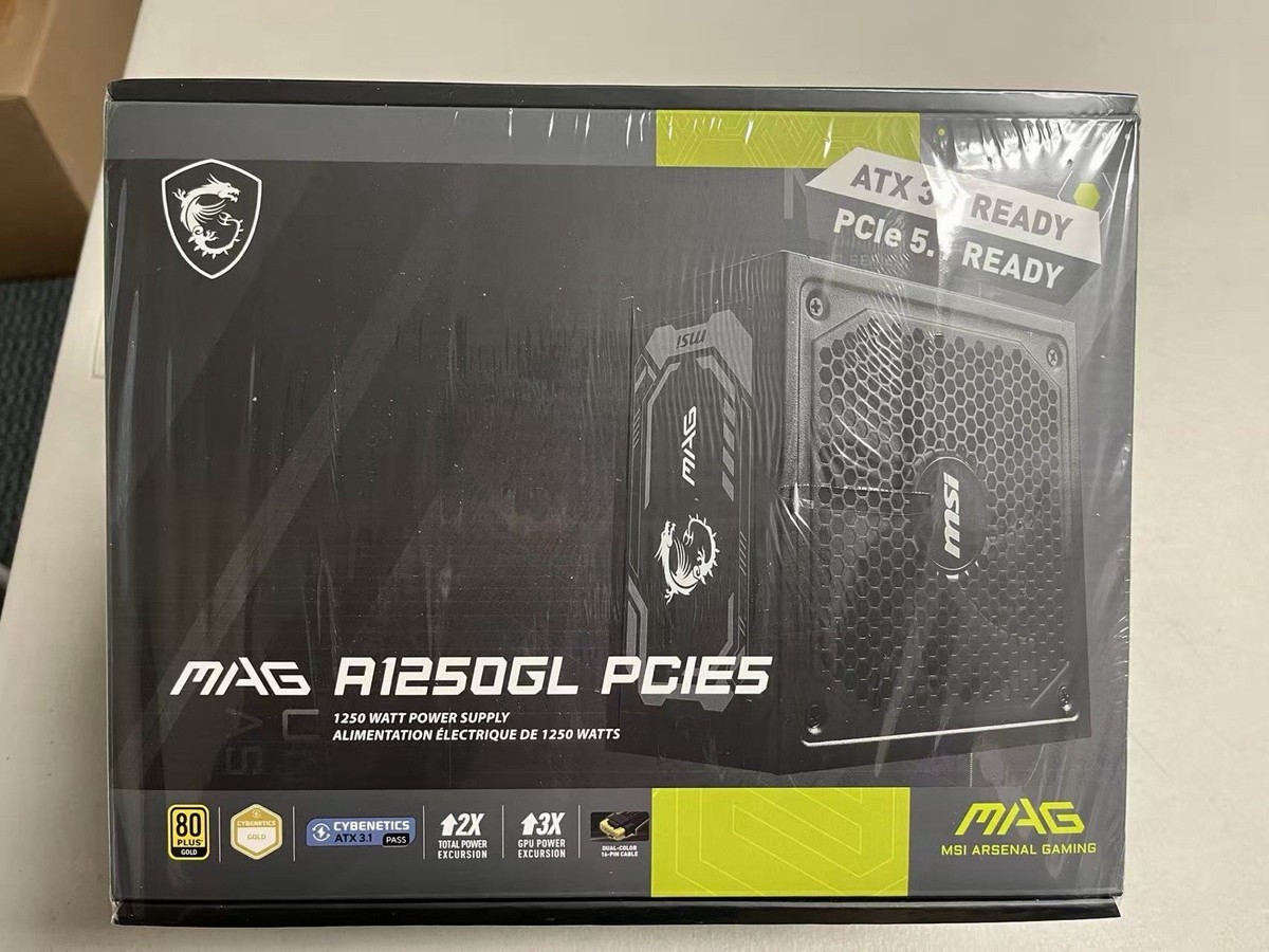 ️ ️ MSI MAG A1250GL PCIe 5.1 Ready Modular AT.1 Power Supply for