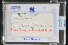 BILLY MARTIN 2015 Topps Dynasty Dynastic Decoration Cut AUTO 1/1 Yankees Rangers