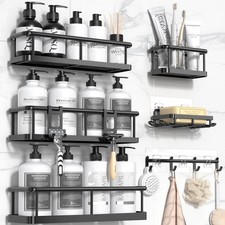 YASONIC Shower Caddy Adhesive, 100 Rustproof Organizer with XL, Black