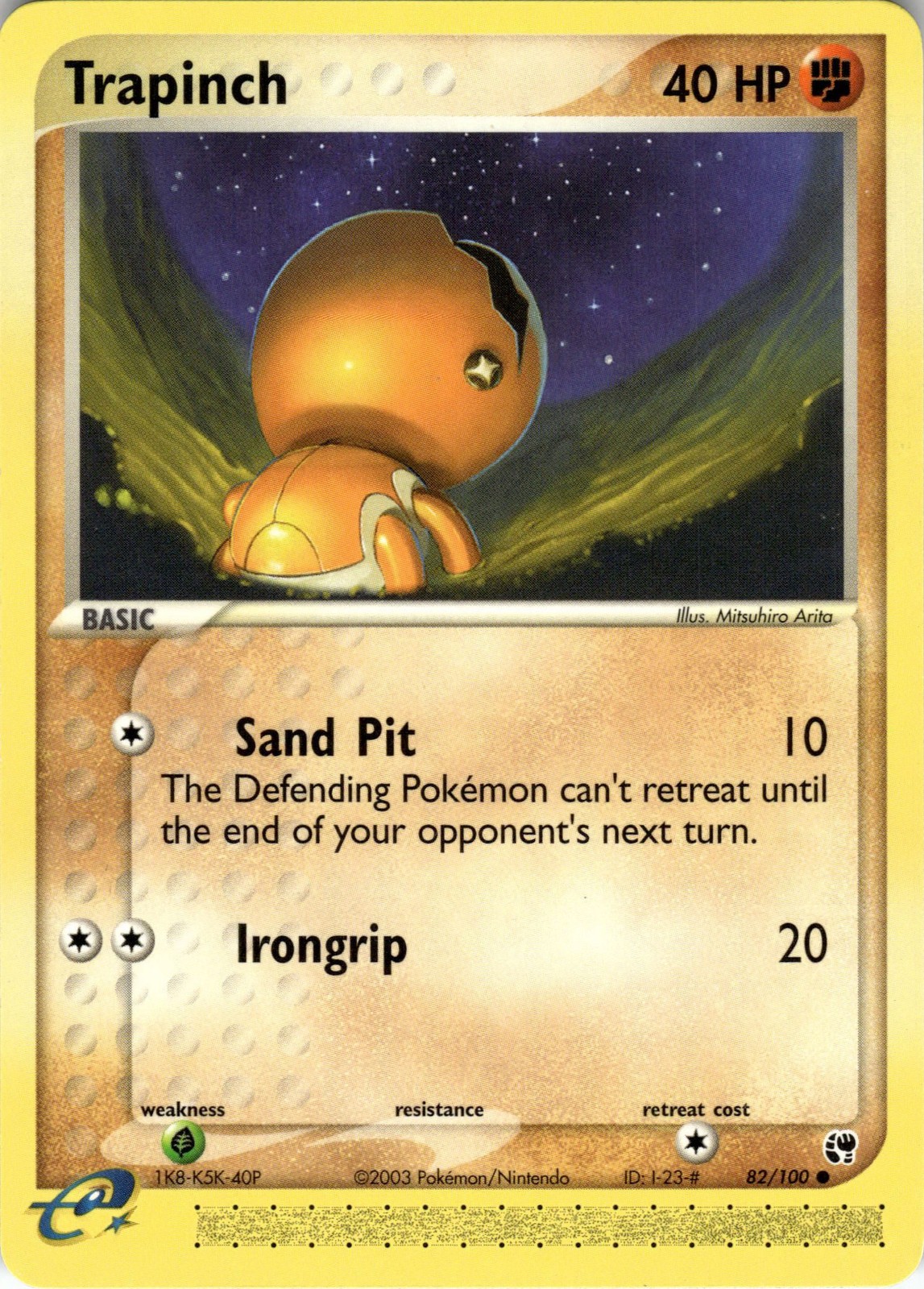 Pokemon Trapinch EX Sandstorm 82/100 Near Mint