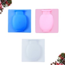 3 PCS Flower Decals Living Room Decoration Wall Traceless Sticker Hanging Vase