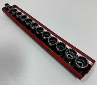 Vtg Indestro Super Metric 1/2 Drive Socket Set 13 Pc 10mm 22mm 12 Point COMPLETE