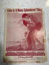 1955 Vintage Sheet Music Love is a Many- Splendored Thing William Holden