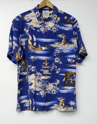 正規 Bahama ディズニー パイレーツオブカリビアン シルクシャツ Tommy Bahama/Disney Parks Men's Sz M Pirates Caribbean Silk Button