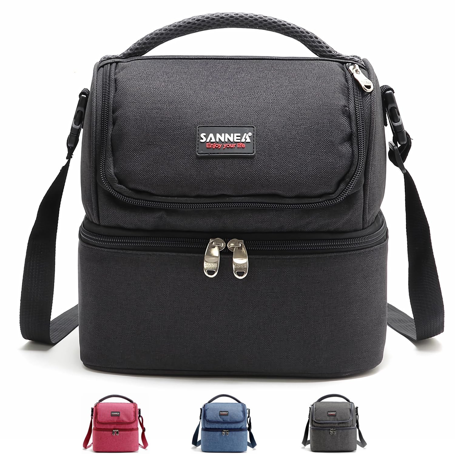 Insulated Double Decker Leakproof Lunch Box for Women & Men - Small Cooler Bag