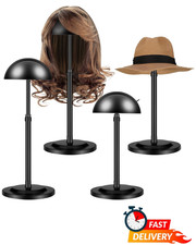4 Pcs Adjustable Wig Head Stands Portable Hat Display Holders for Styling