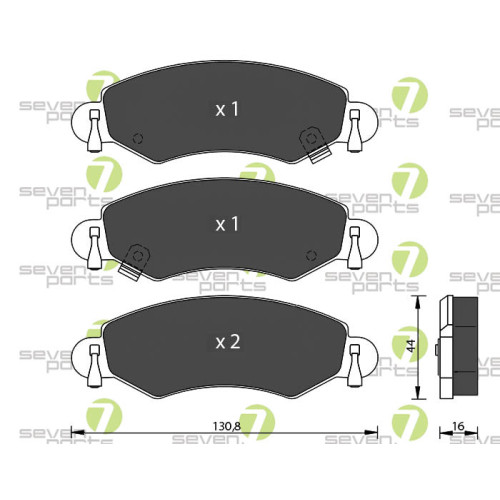 Plaquettes de frein à disque 7 Seven Parts SVP20440 anti-bruit pour Opel